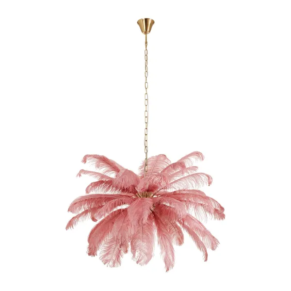Lampa wisząca EMU 100 cm - pióra różowe