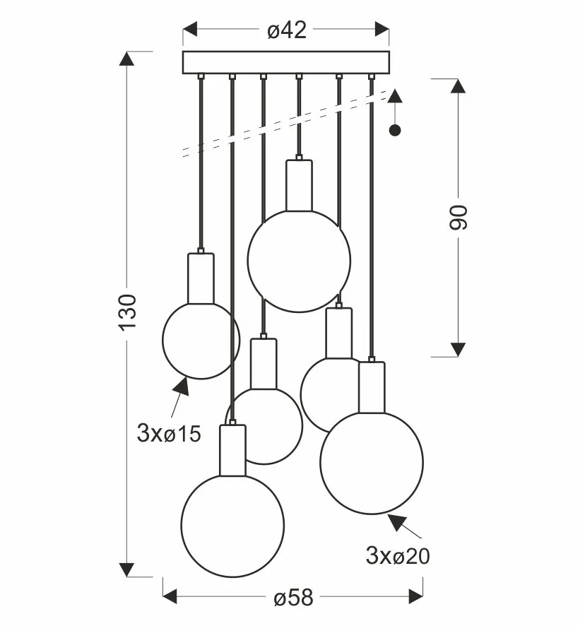TESTA lampa wisząca talerz beżowy 6x10W G9 klosz biały - obrazek 4