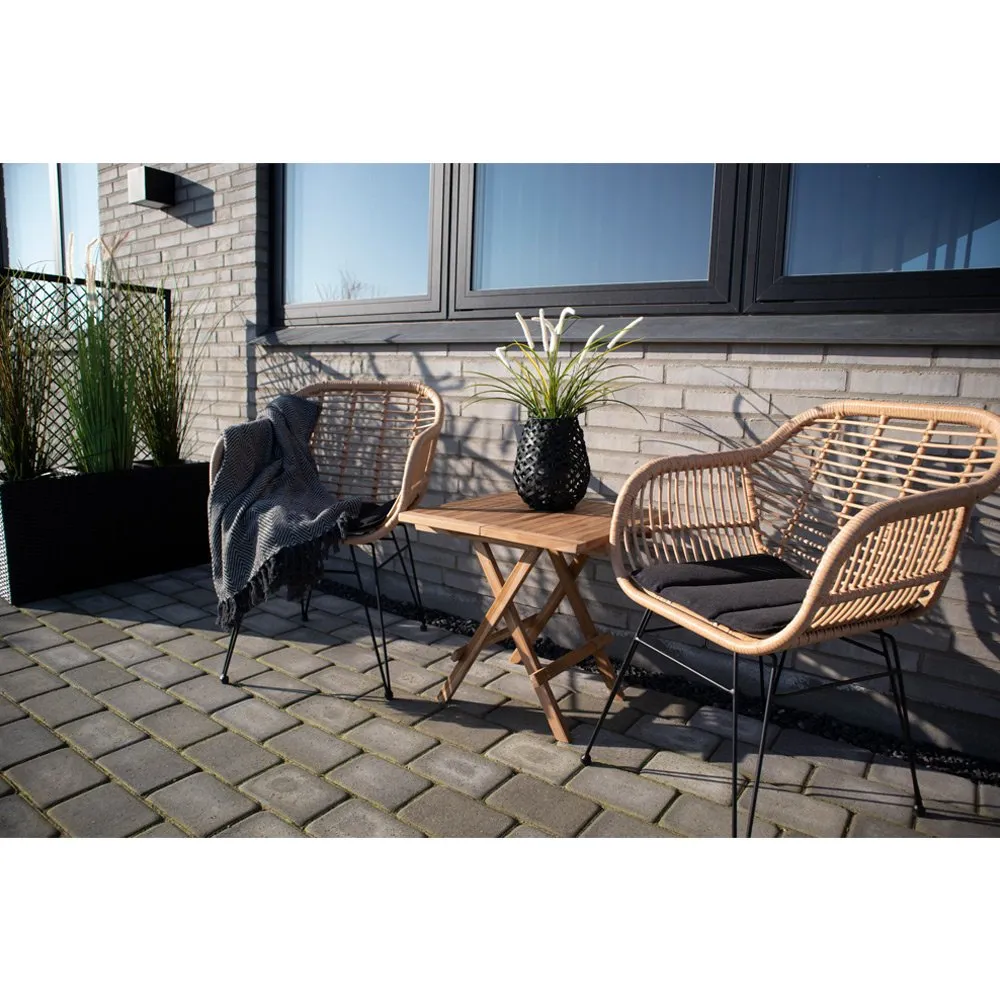 Stolik pomocniczy Bilbao 50x50cm naturalny tekowy - obrazek 2