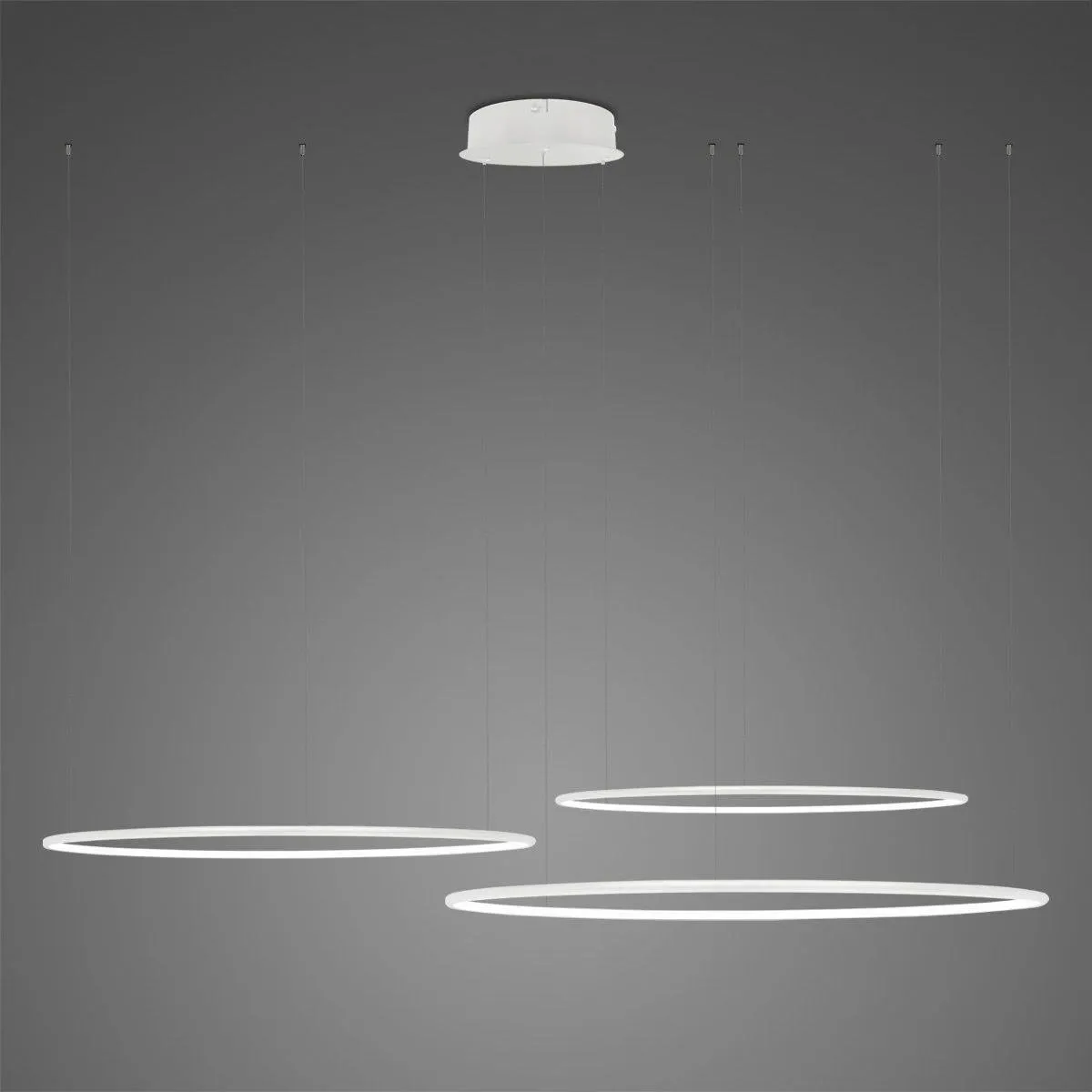 Lampa wisząca Ledowe Okręgi No.3 80cm 4k biała ściemnialna