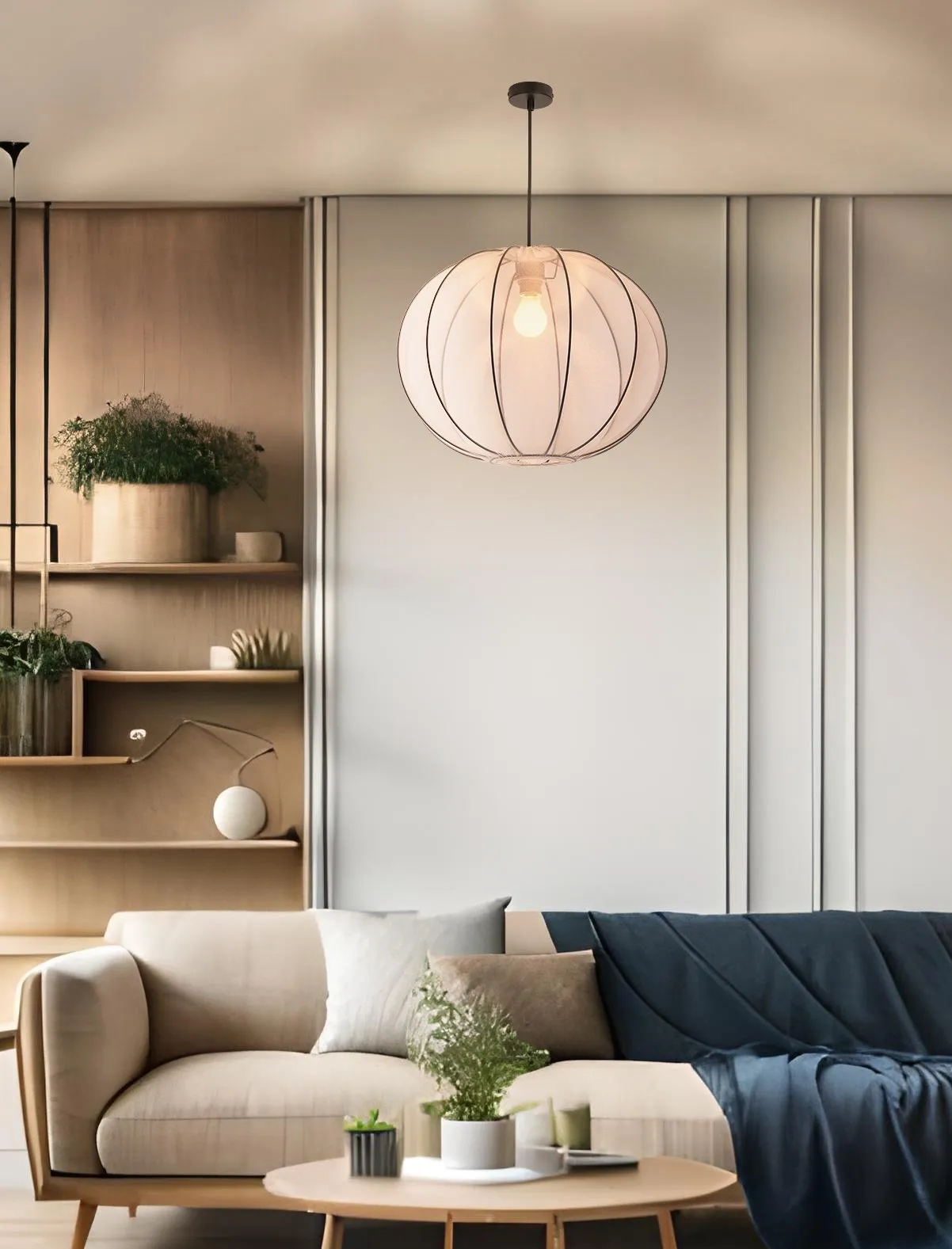 MELLOW lampa wisząca czarny 1x40W E27 abażur mist 52 biały kula - obrazek 6