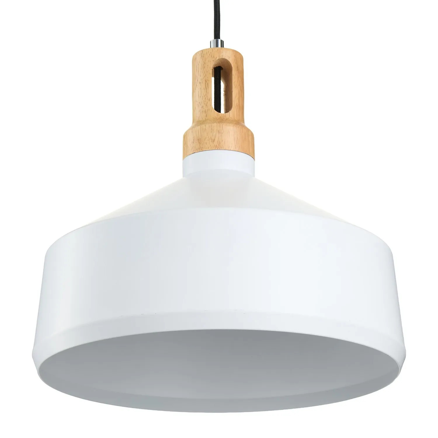 Lampa wisząca NORDIC WOODY biało drewniana 35 cm - obrazek 5