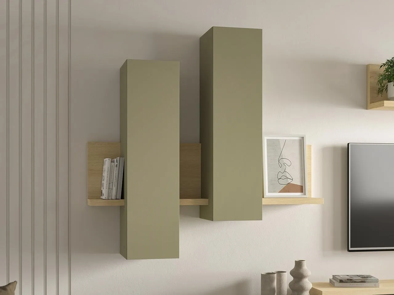 Witryna wisząca TABO BT04 dąb lindberg / eukaliptus - obrazek 9
