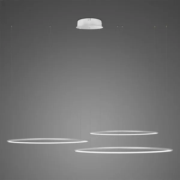 Lampa wisząca Ledowe Okręgi No.3 80cm 4k srebrna Dali