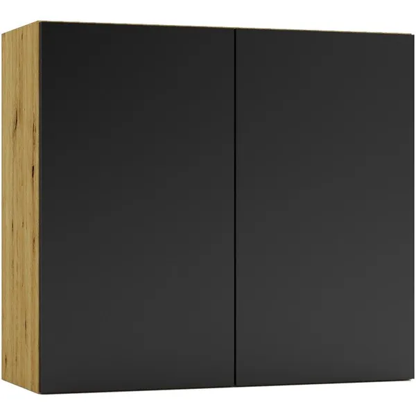 Szafka górna W80 ELLEN 17 dąb artisan / czarny groszek