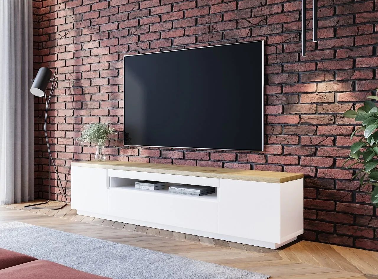 Komoda RTV ENO 200 biały / dąb artisan - obrazek 6