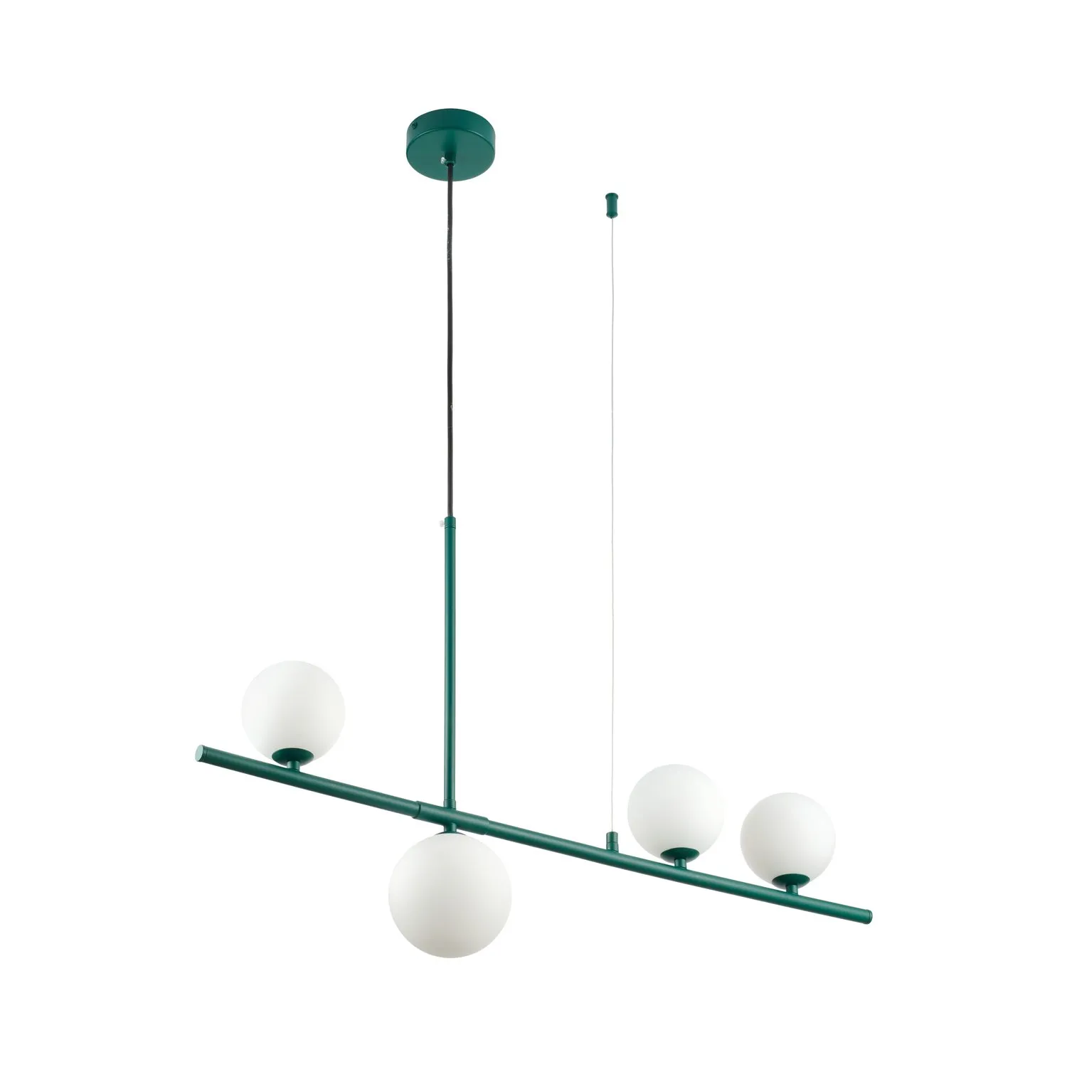 Lampa wisząca MODERNO 80 cm -szmaragdowa z białymi kloszami - obrazek 9