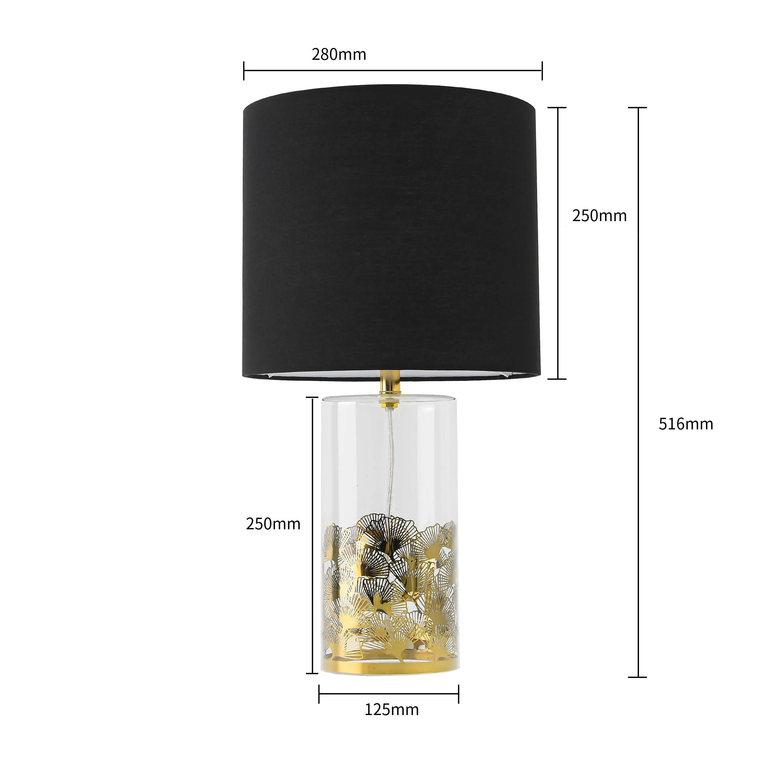 Lampa stołowa Sunflower czarno - transparentna 1xE27 - obrazek 15