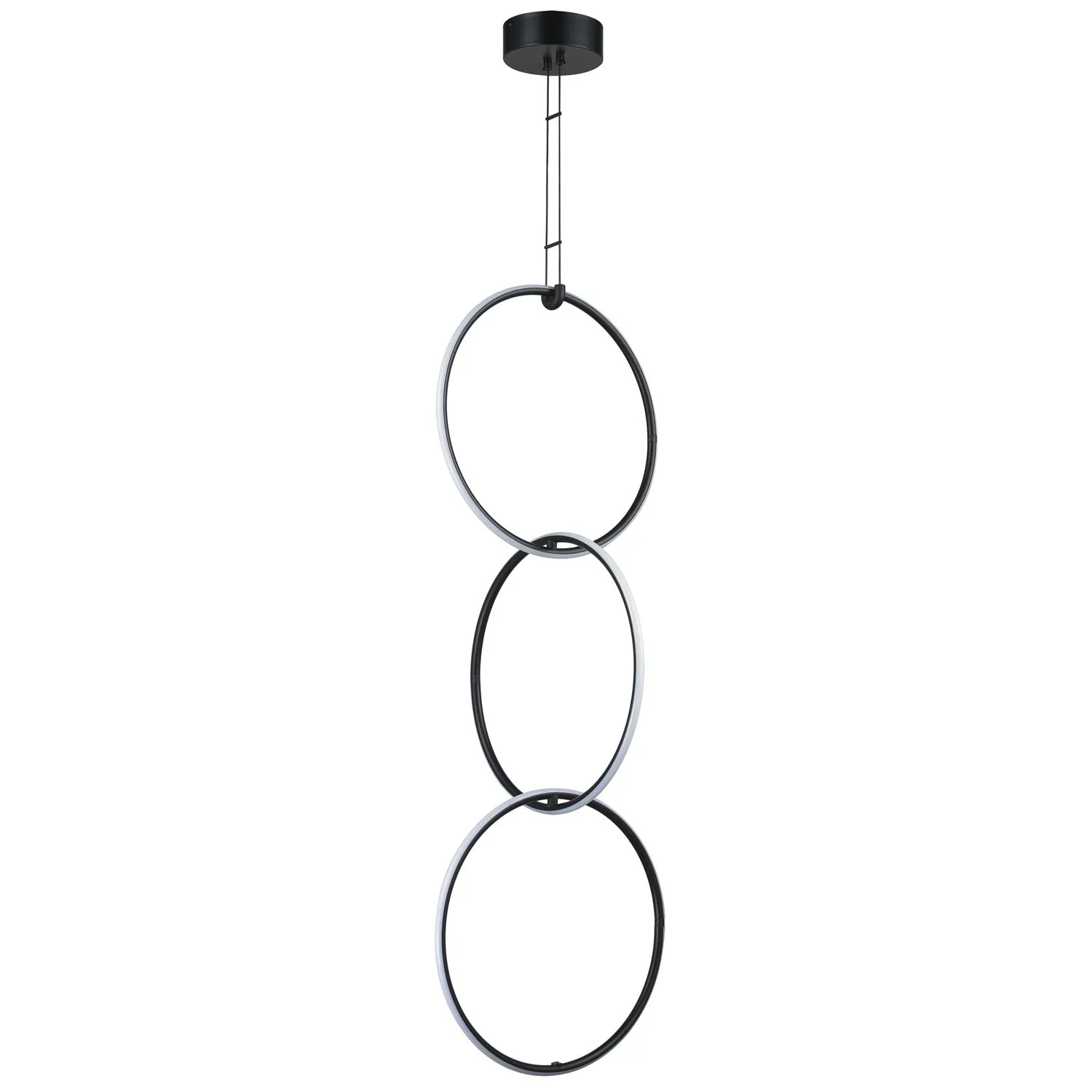Lampa wisząca COCO 3, 40 cm - LED, czarny minimalistyczny potrójny ring