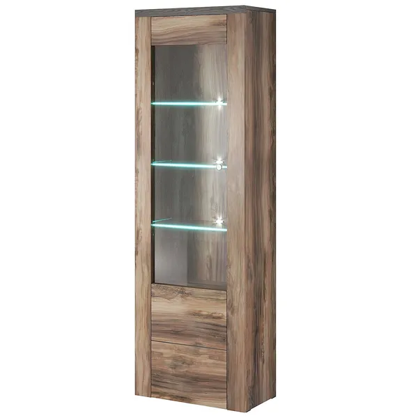 Witryna LORAN LO05 satin nussbaum / touchwood
