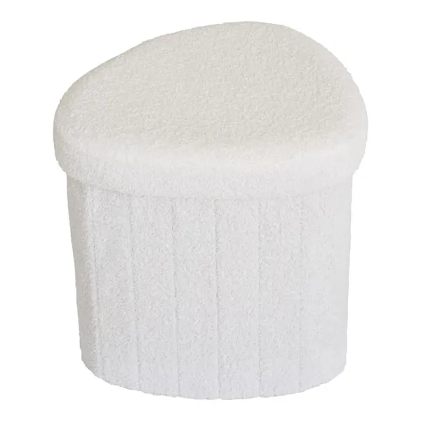Pufa Medford biała teddy