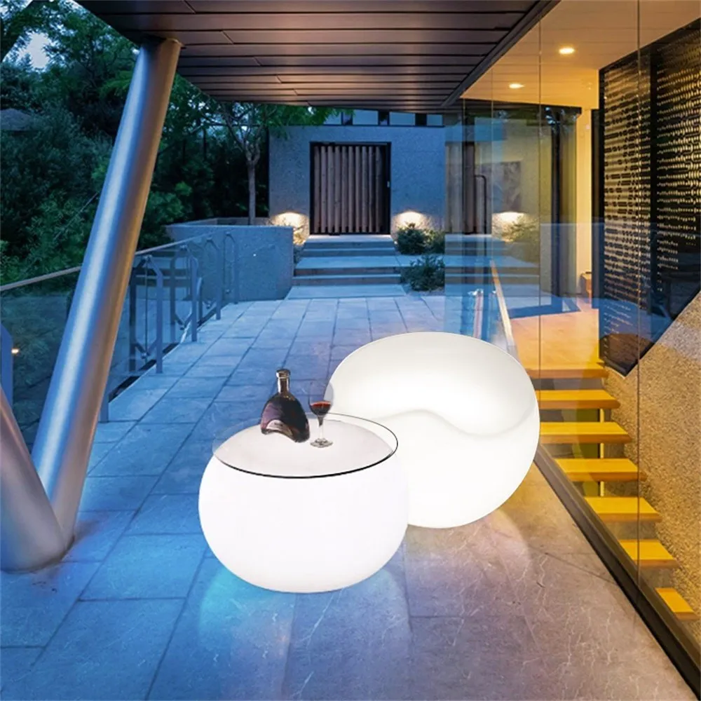 Lampa ogrodowa pufa APPLE M LED RGBW 16 kolorów 56 cm - obrazek 2
