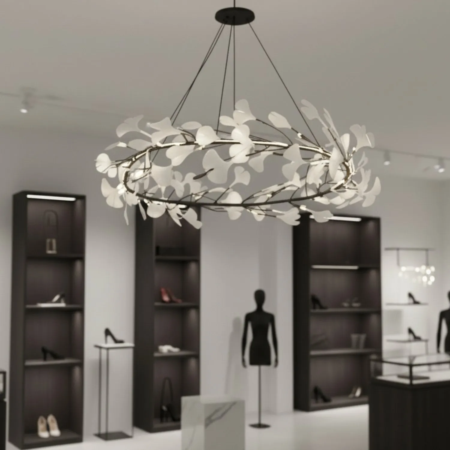 Lampa wisząca BOTANIKA 80 cm -czarna, G9, regulowana, designerska - obrazek 4