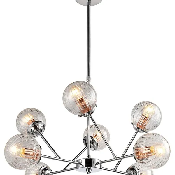 BEST LAMPA WISZĄCA 8X40W E14 CHROM+MIEDŹ
