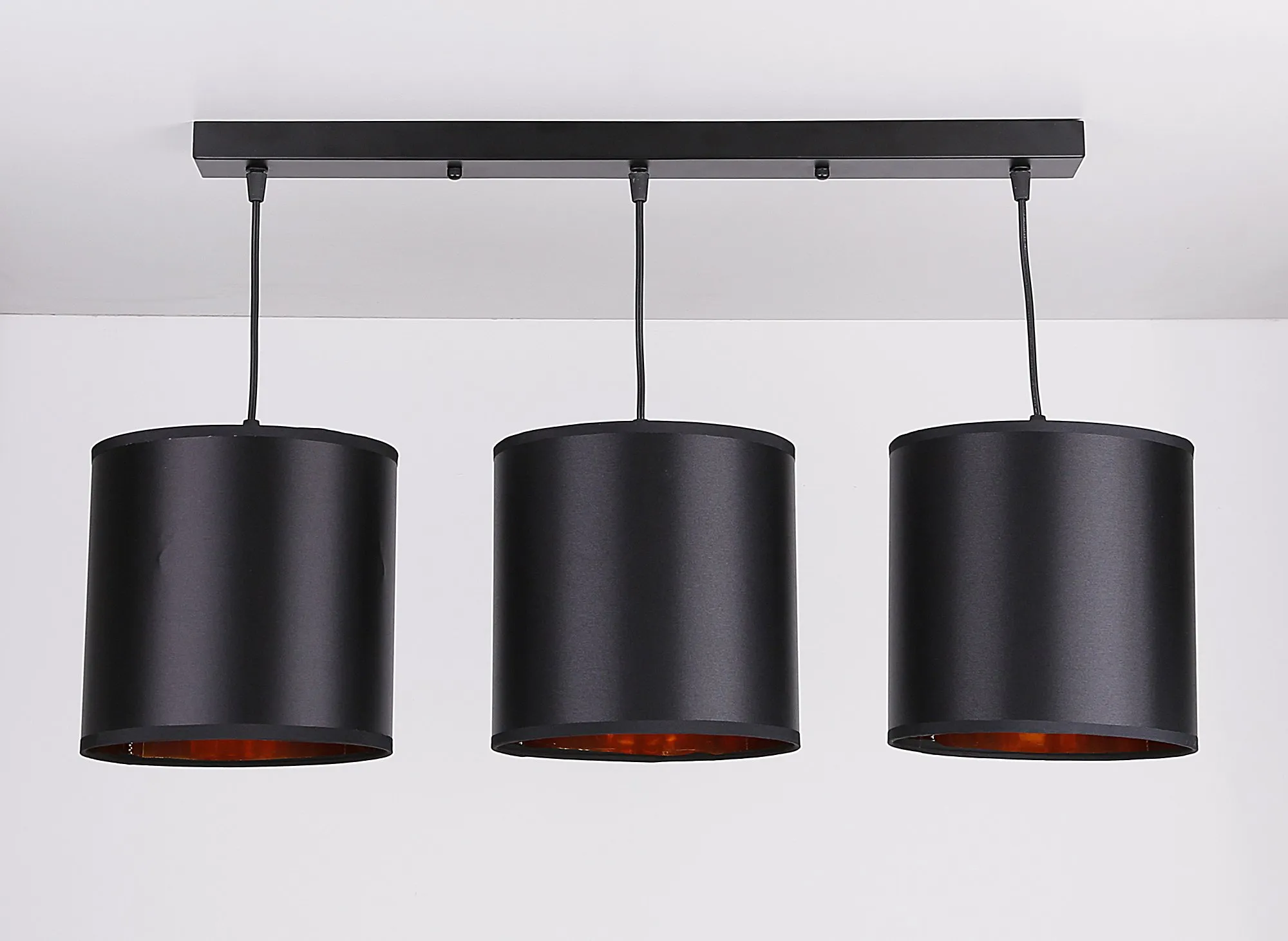 Candida lampa wisząca czarny 3x40w e27 abażur czarny - obrazek 3