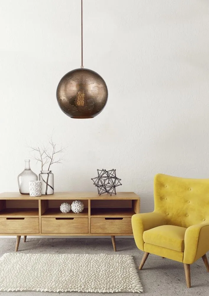 SFINKS LAMPA WISZĄCA 25 KULA W 1X60W E27 AŻUROWY JASNO BRĄZOWY - obrazek 3