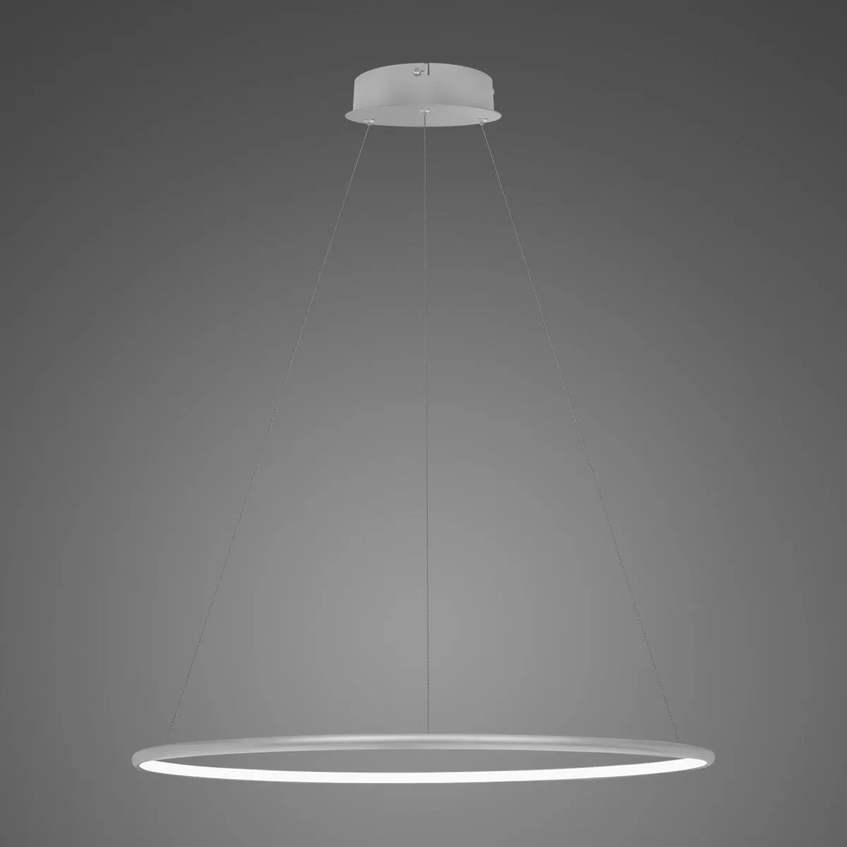Lampa wisząca Ledowe Okręgi No.1 60cm 3k srebrna