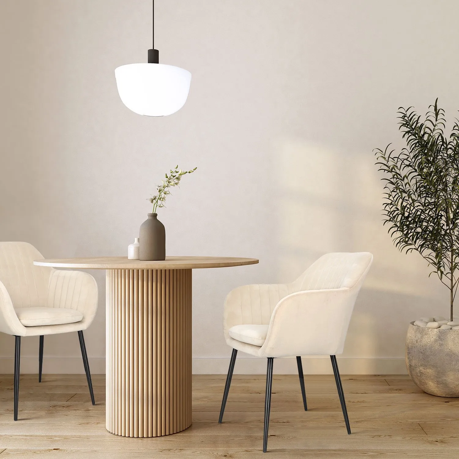 Krzesło Emilia Velvet sand /black - obrazek 2