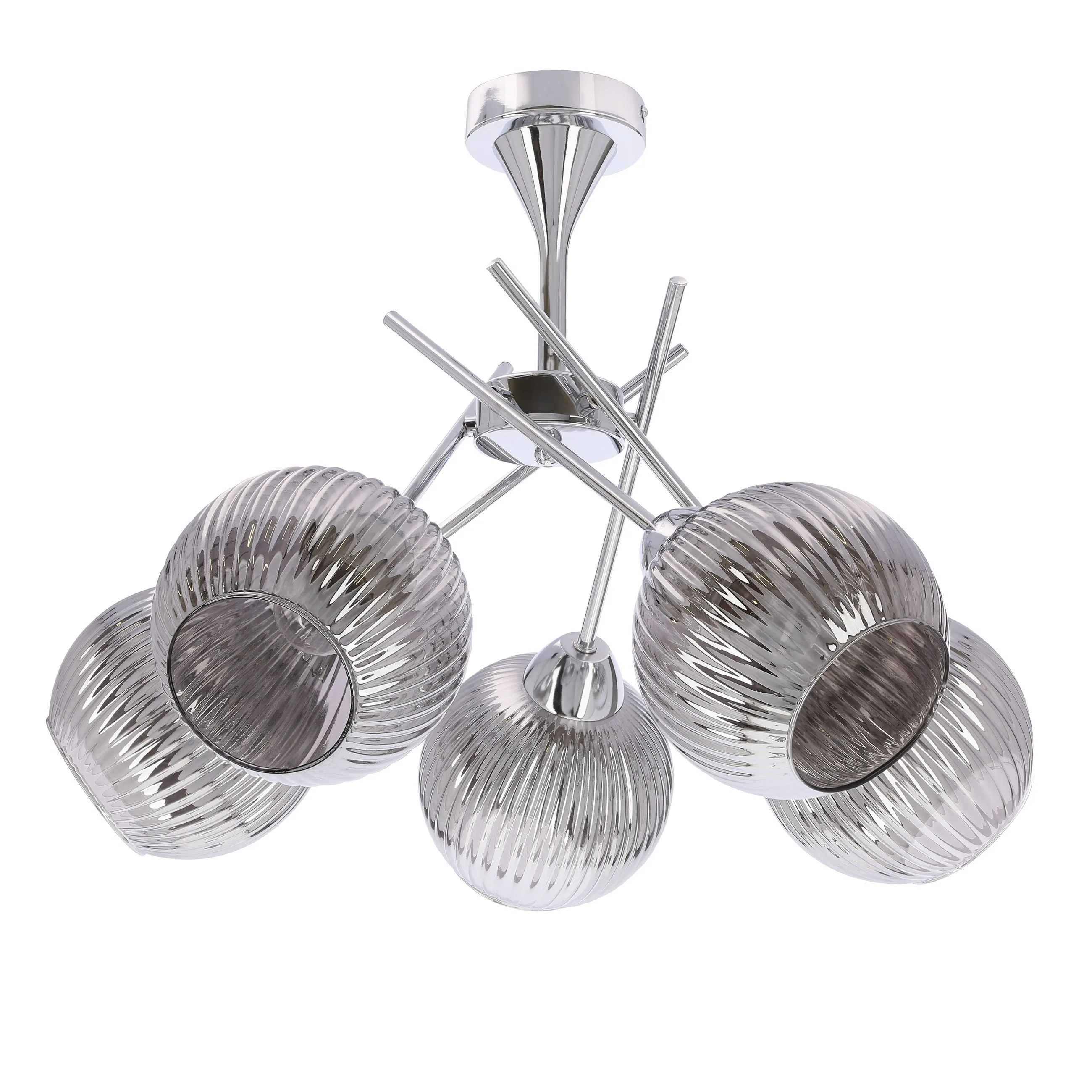 Lampa wisząca CESAR srebrna 5x40W E27 nowoczesna elegancja do salonu jadalni sypialni