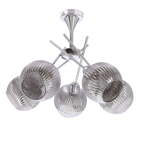 Lampa wisząca CESAR srebrna 5x40W E27 nowoczesna elegancja do salonu jadalni sypialni