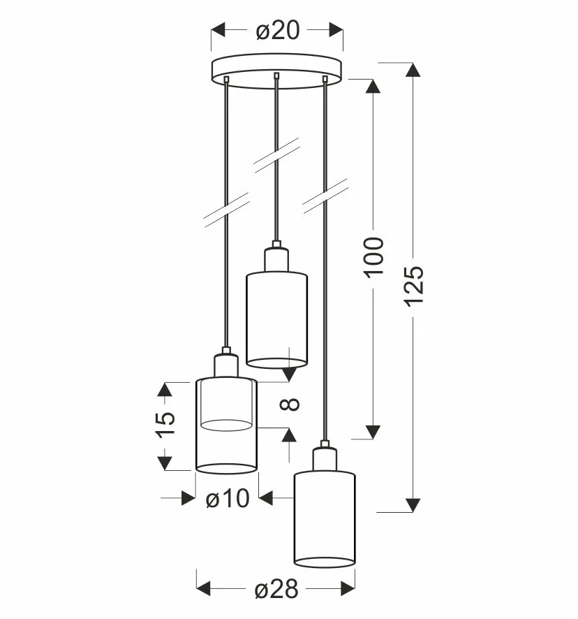 DOPPIO lampa wisząca talerz czarny+złoty 3x40W E14 klosz bursztynowy - obrazek 2