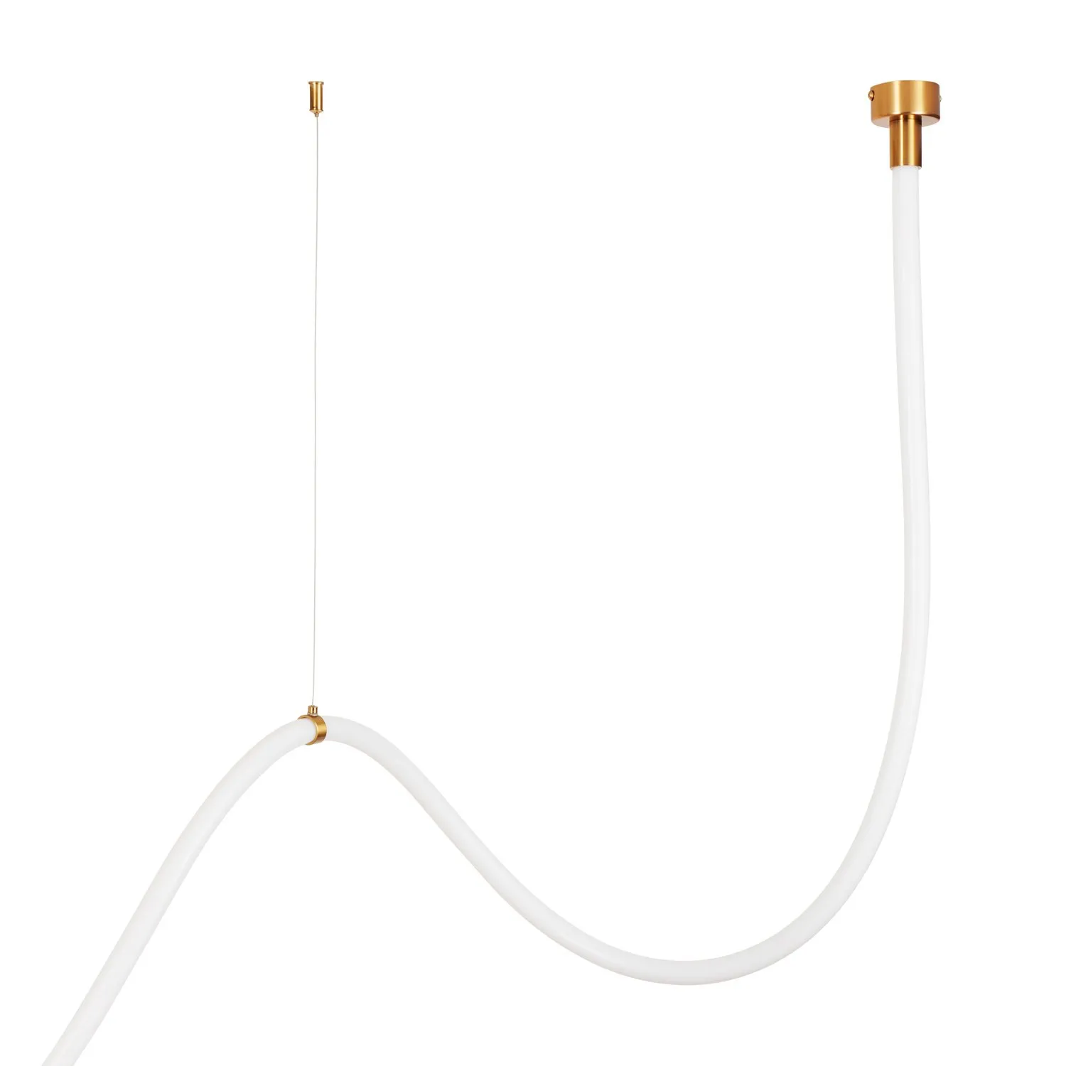 Lampa wisząca SNAKE LED 400 cm - elastyczny przewód LED, 3000K, złote uchwyty - obrazek 10