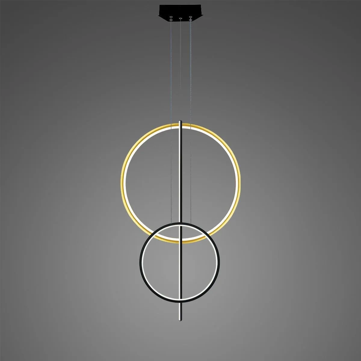 Lampa wisząca Linea No.5 60/40cm czarnozłota 3k
