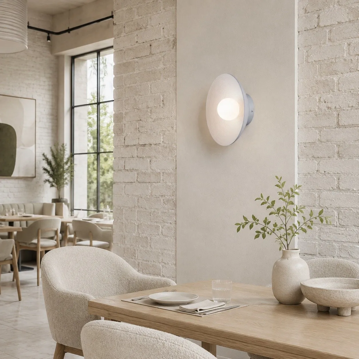 Lampa ścienna ILUSIONI 26 cm - okrągły kinkiet biały - obrazek 2