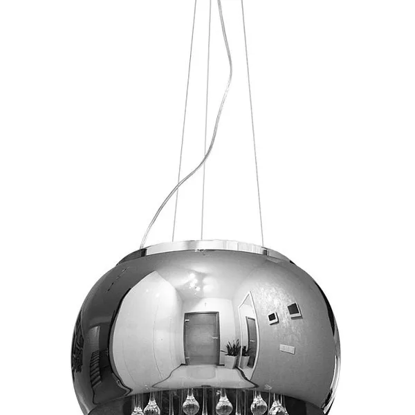 Lampa Szklana Stalowy krople wody 50cm
