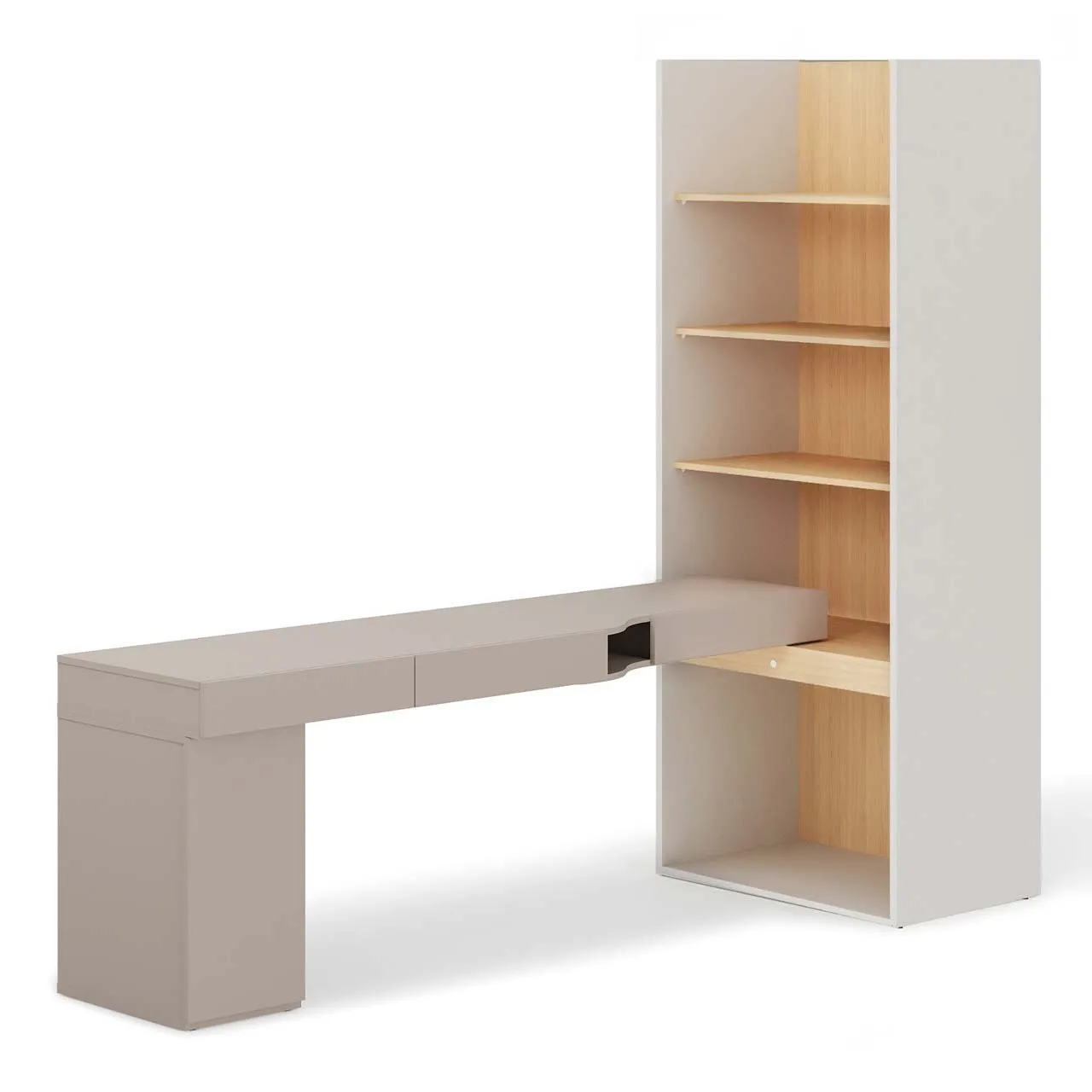 Meble młodzieżowe WOOW SET 09L szampański / dąb vincenza / clay grey