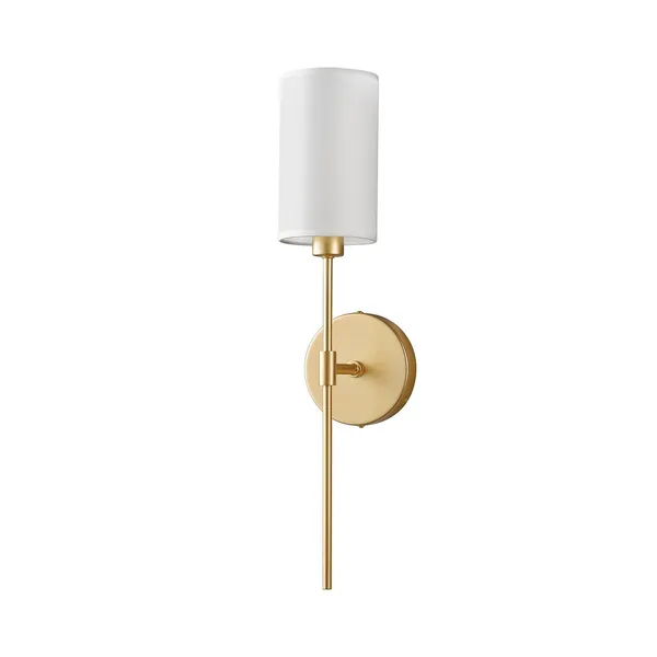 Lampa ścienna DARLING 53 cm- złoty kinkiet z abażurem