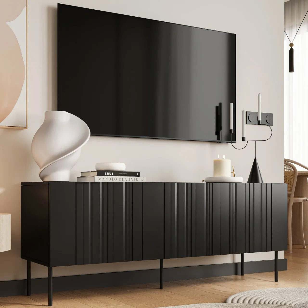 Komoda RTV ISOLA 150 czarny mat - obrazek 4