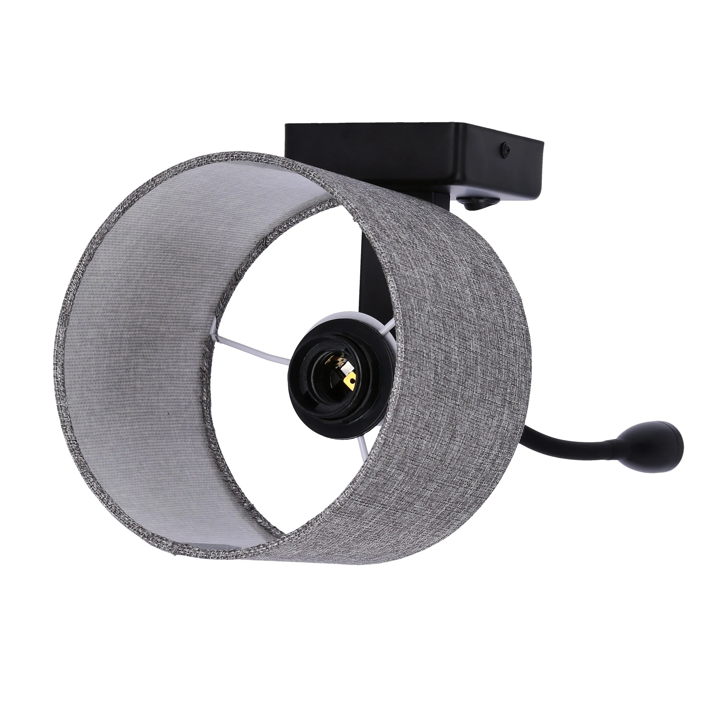 POLO KINKIET 1X40W E27 + 2W LED CZARNY ABAŻ. OKRĄGŁY SZARY - obrazek 11
