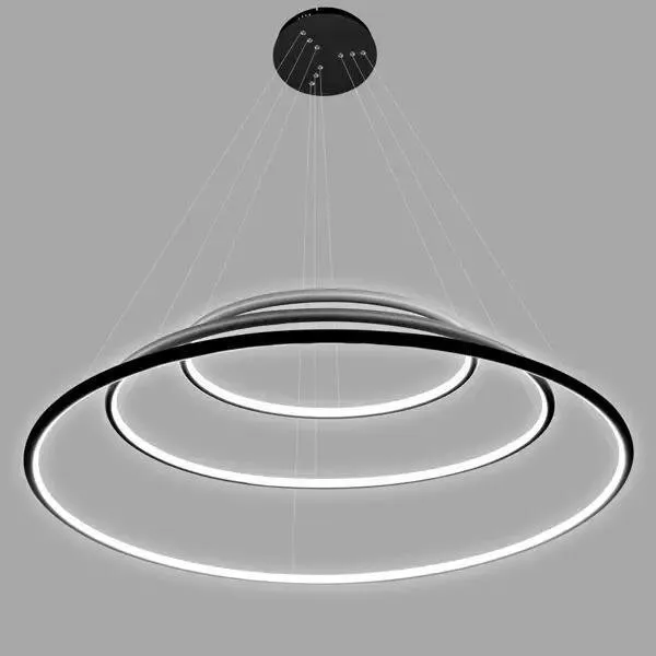 Lampa wisząca Ledowe Okręgi No.3 100cm 4k czarna - obrazek 4