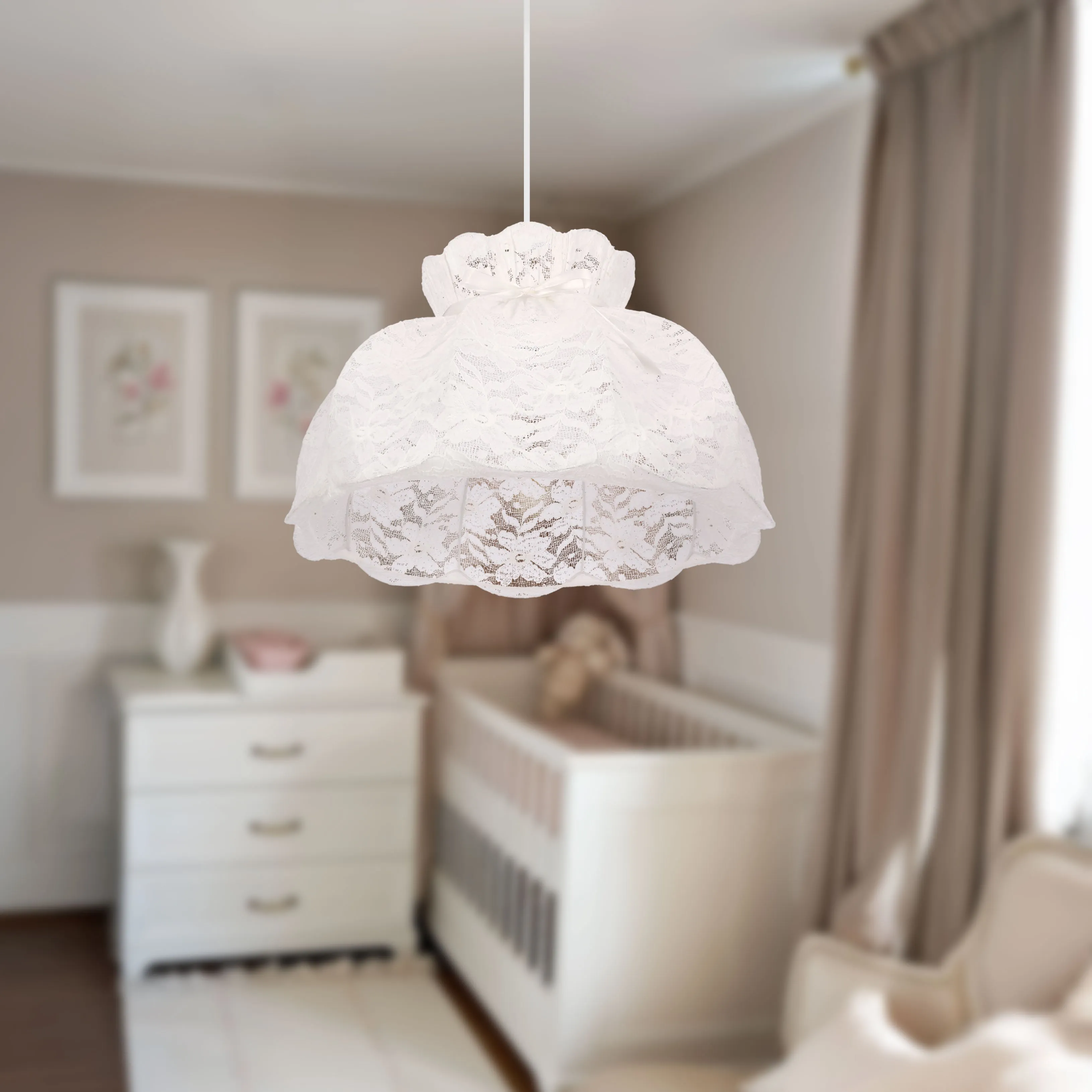 ROSSINI lampa wisząca biały 1x40W E27 abażur biały - obrazek 2