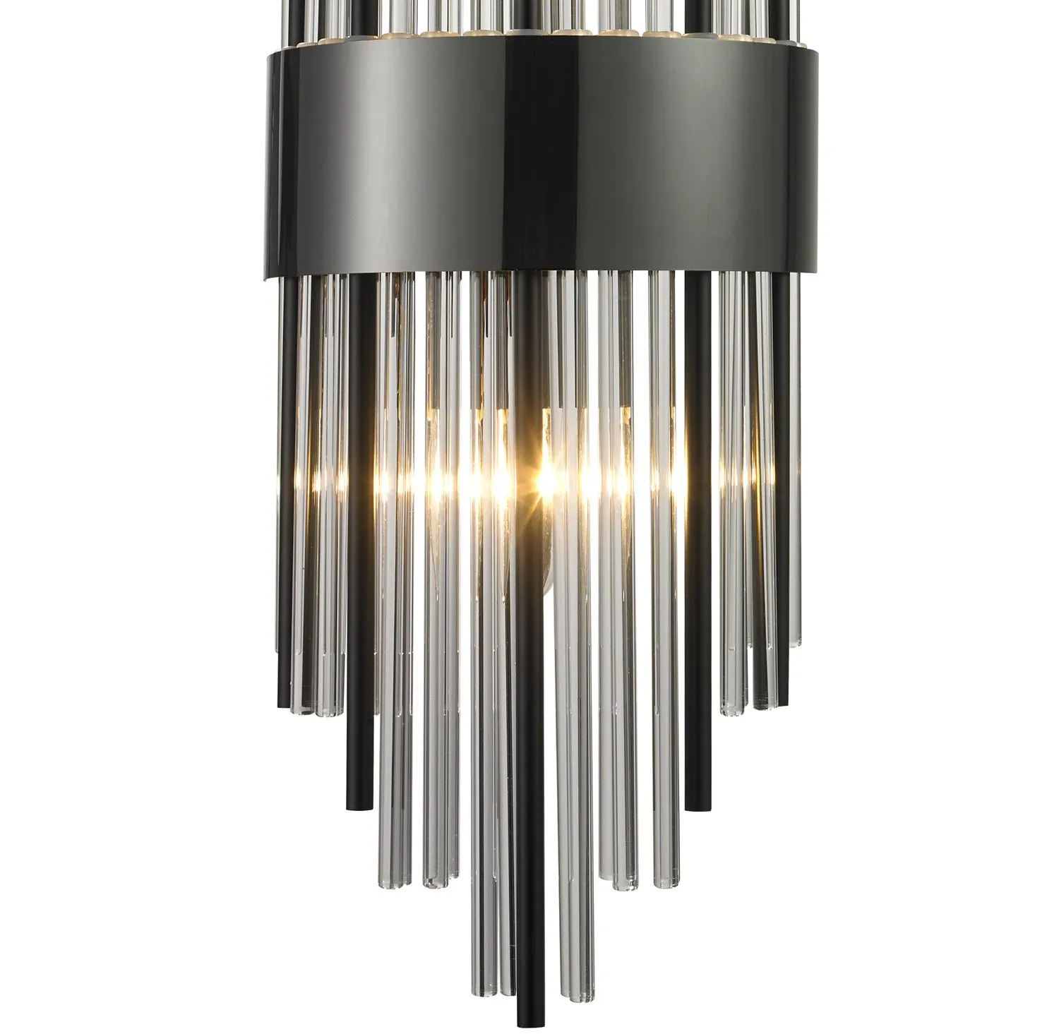 Lampa ścienna DRACO 60cm - kryształowo - czarna, styl glamour - obrazek 4