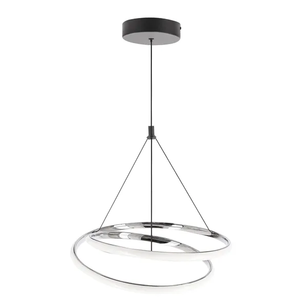 LOCO lampa wisząca czarny+chromowy 30W LED 3000, 4000, 6000K osłonka biała