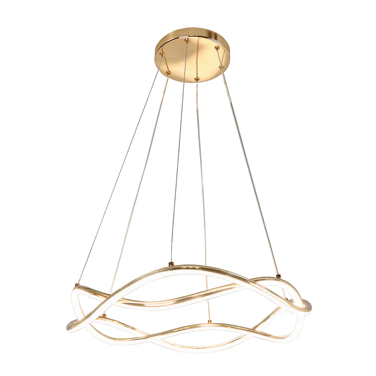 Lampa wisząca Twist złota LED CCT