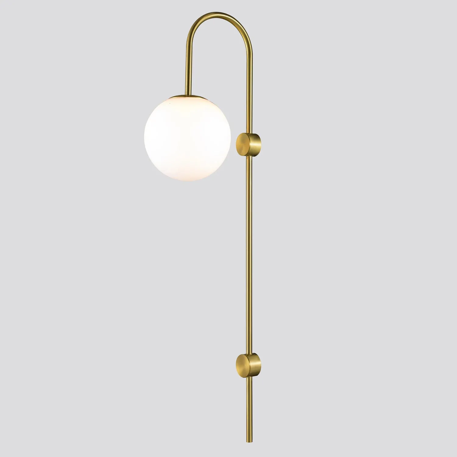 Lampa ścienna DANTE 78 cm - kinkiet złoty z białym kloszem - obrazek 5