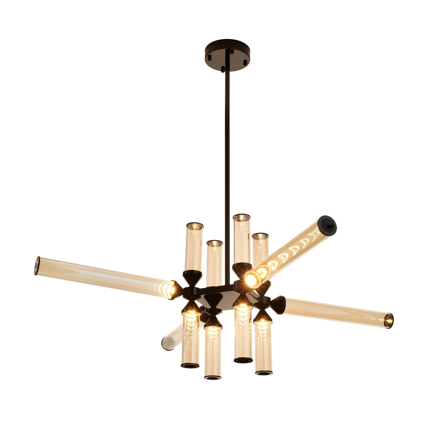 Lampa wisząca QUADRO-12 LED bursztynowe szklane klosze - obrazek 7