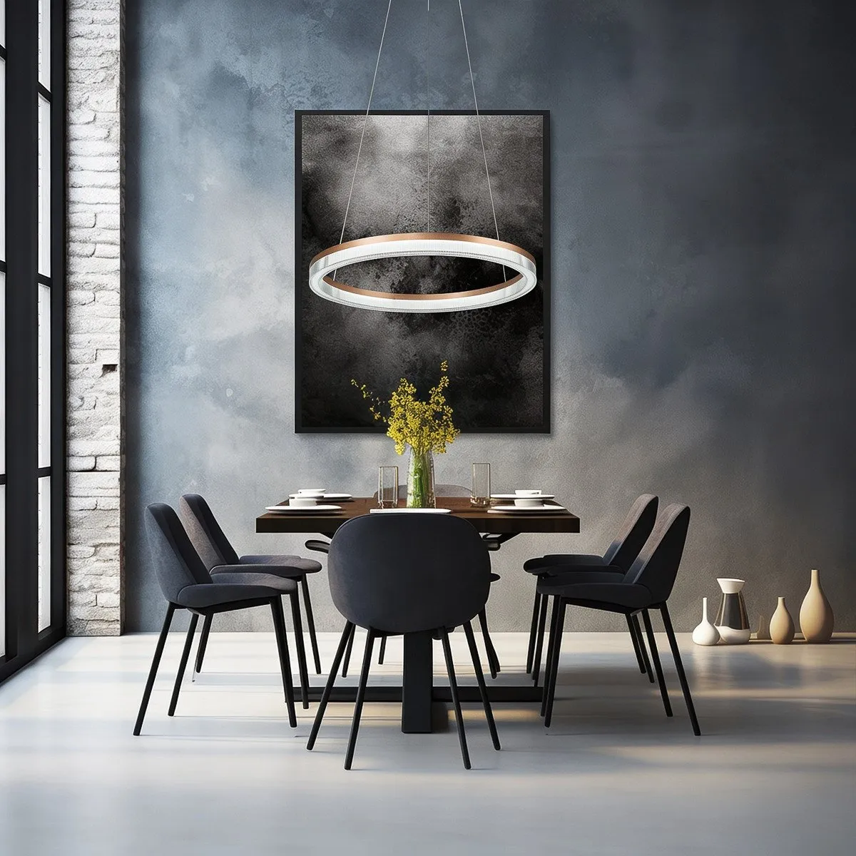 Lampa wisząca Midway Cristal Triangle złoto - transparentna mała LED CCT - obrazek 4