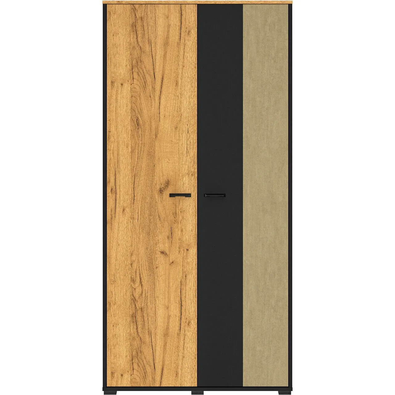 Szafa CLINT 02 dąb craft złoty / czarny / stal premium - obrazek 2