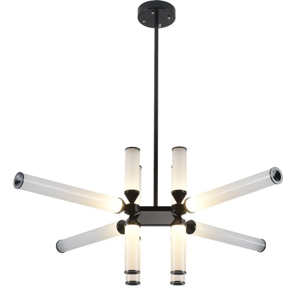 Lampa wisząca QUADRO-12 LED czarna mleczne szklane klosze - obrazek 3