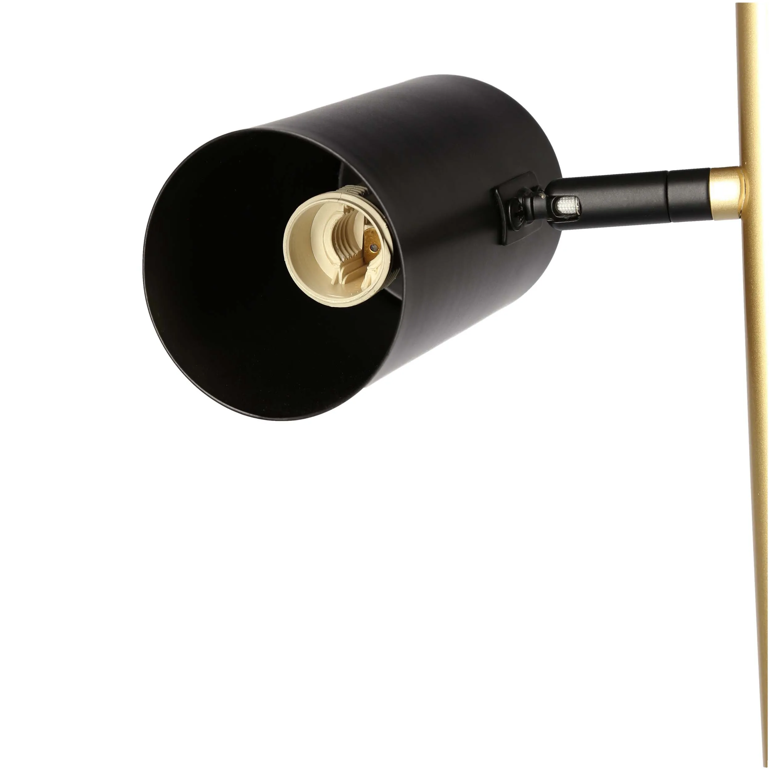 PERRET LAMPA PODŁOGOWA CZARNY+ZŁOTY MATOWY 2X15W GU10 KLOSZ CZARNY - obrazek 5
