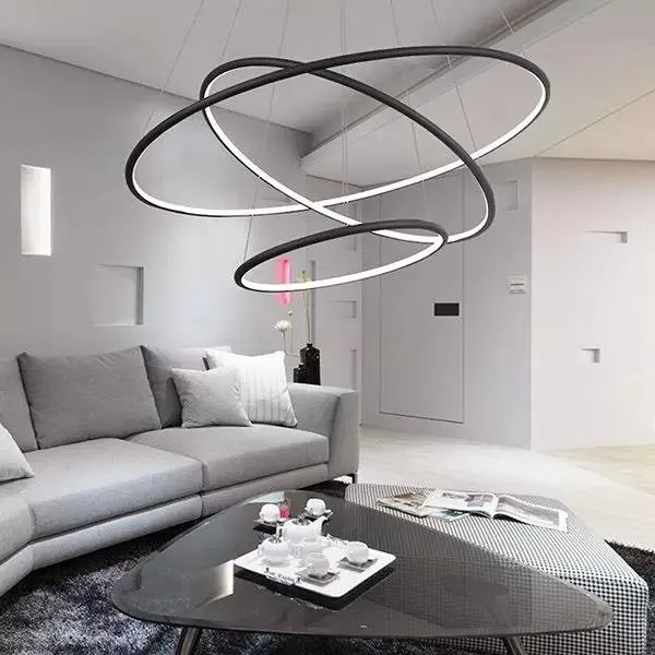 Lampa wisząca Ledowe Okręgi No.3 80cm 3k czarna - obrazek 7