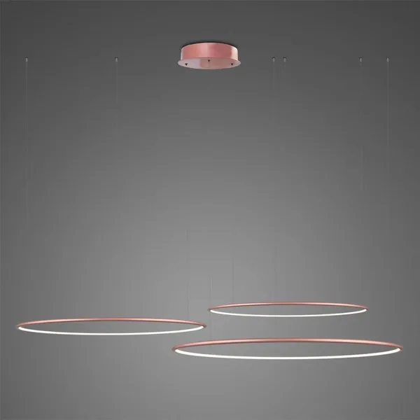 Lampa wisząca Ledowe Okręgi No.3 80cm 4k różowo złota