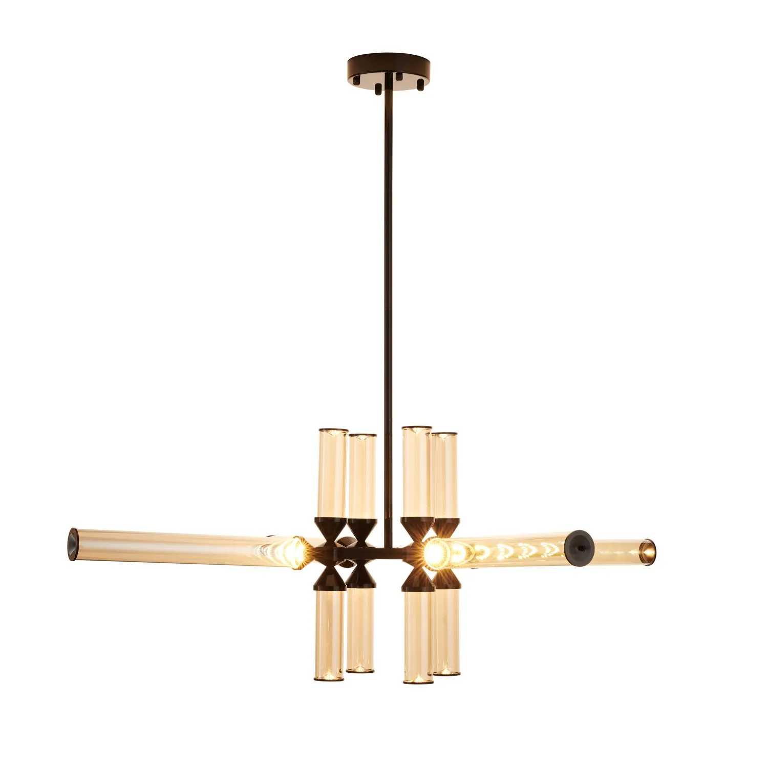 Lampa wisząca QUADRO-12 LED bursztynowe szklane klosze - obrazek 6