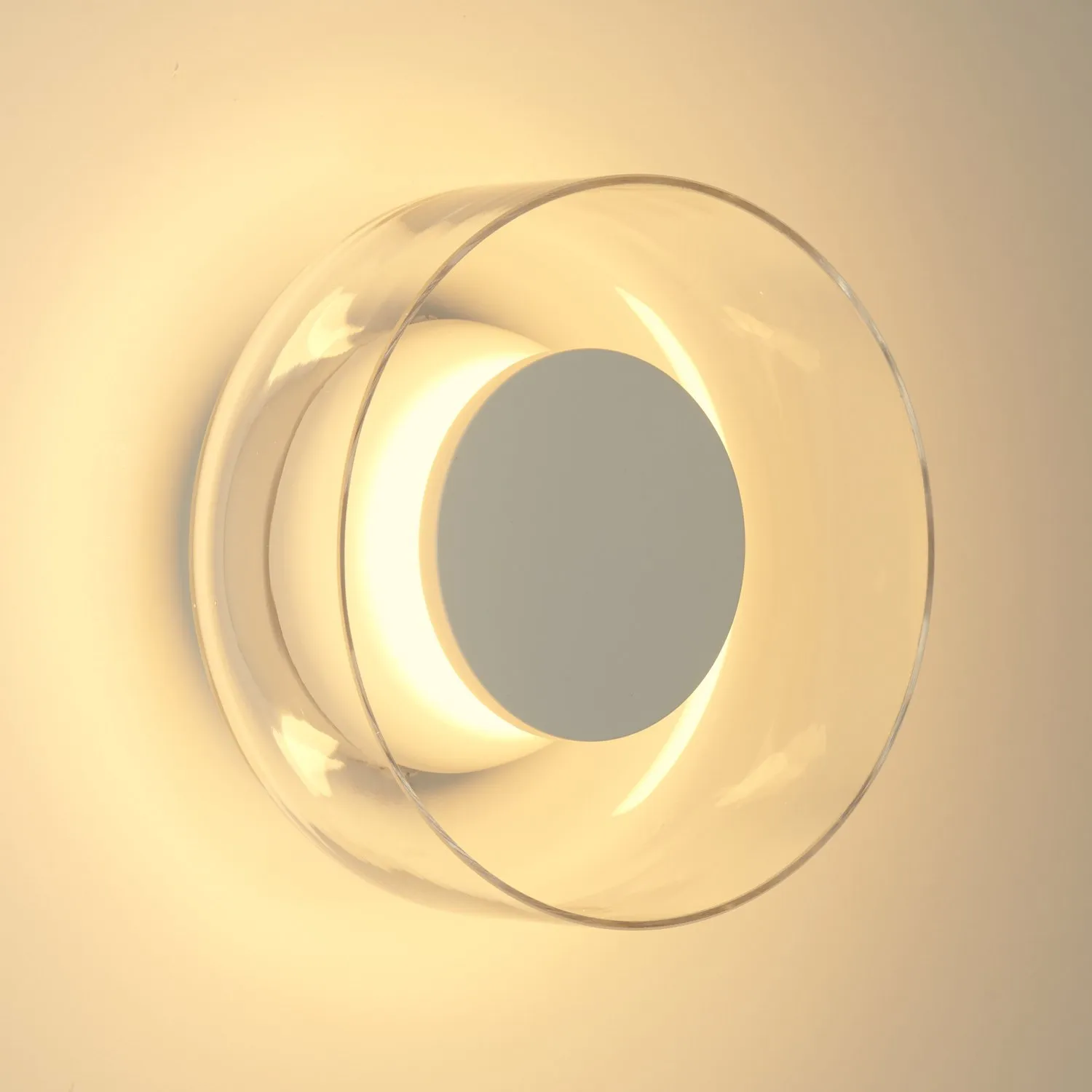 Lampa ścienna DONUT 18 – LED, szkło transparentne, biały środek - obrazek 9