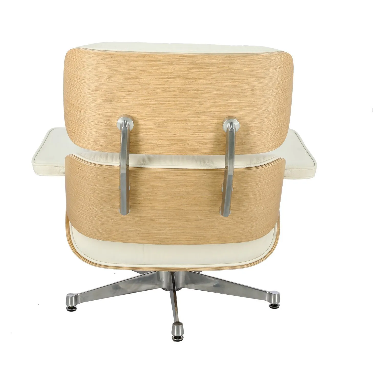 Fotel Vip biały/natural oak/srebrna baza - obrazek 10