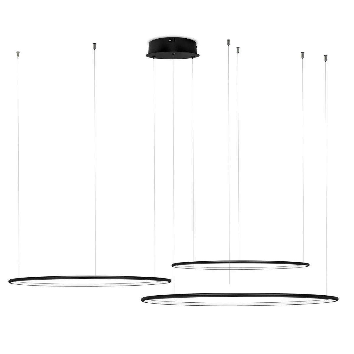 Lampa wisząca Ledowe Okręgi No.3 80cm 3k 99W czarna - obrazek 2